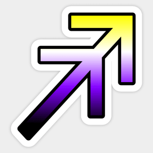 Sagittarius Nonbinary Pride Symbol Sticker